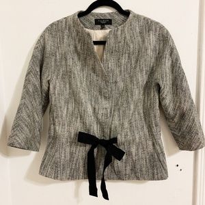 TALBOTS Petites Bow Hidden Button Blazer